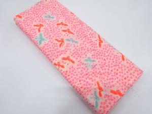 アンティーク　群鶴に枝梅模様　長襦袢地反物